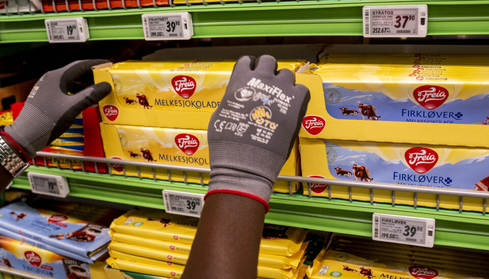 Ei 200 grams sjokoladeplate har auka kraftig i pris sidan jul. Foto: Javad Parsa/NTB/NPK.