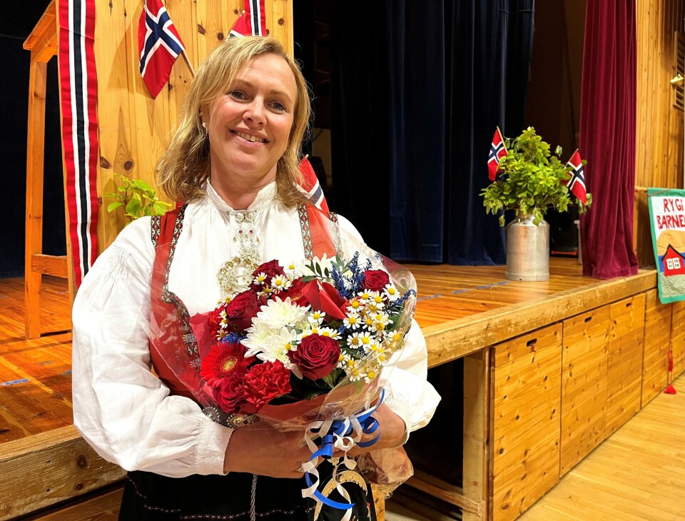 Magni Aa Berge heldt tale i Runnevang på Rygg i dag.