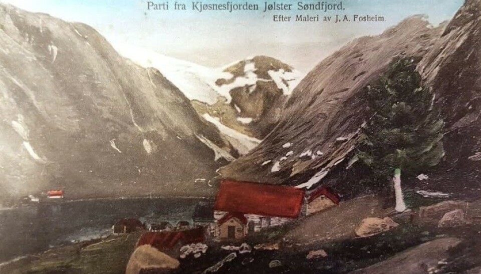 Måleri laga av artikkelforfattaren sin bestefar, Johan Fossheim, rundt 1912.